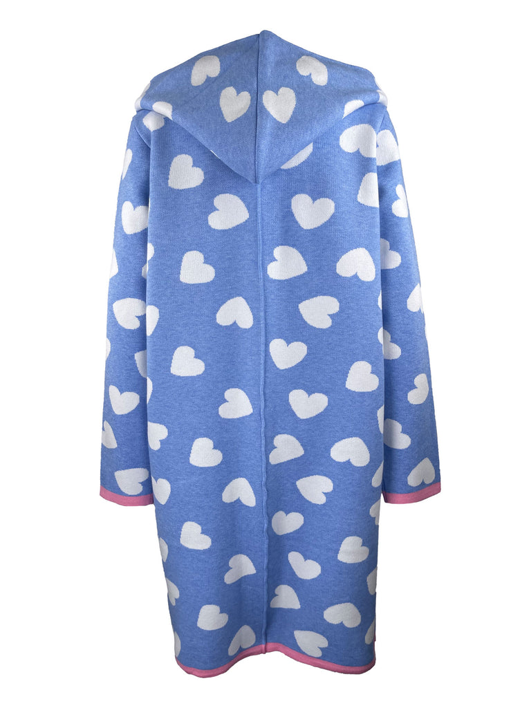 Strickjacke Janina Heart blau, Ansicht hinten