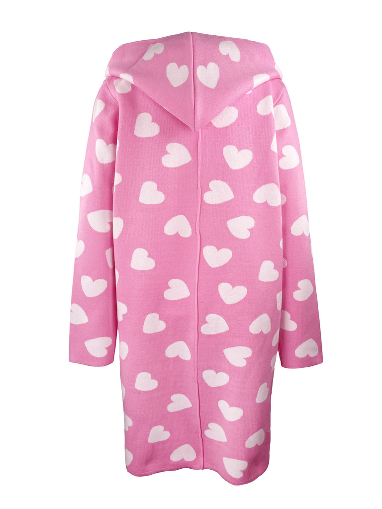 Strickjacke Janina Heart pink, Ansicht hinten