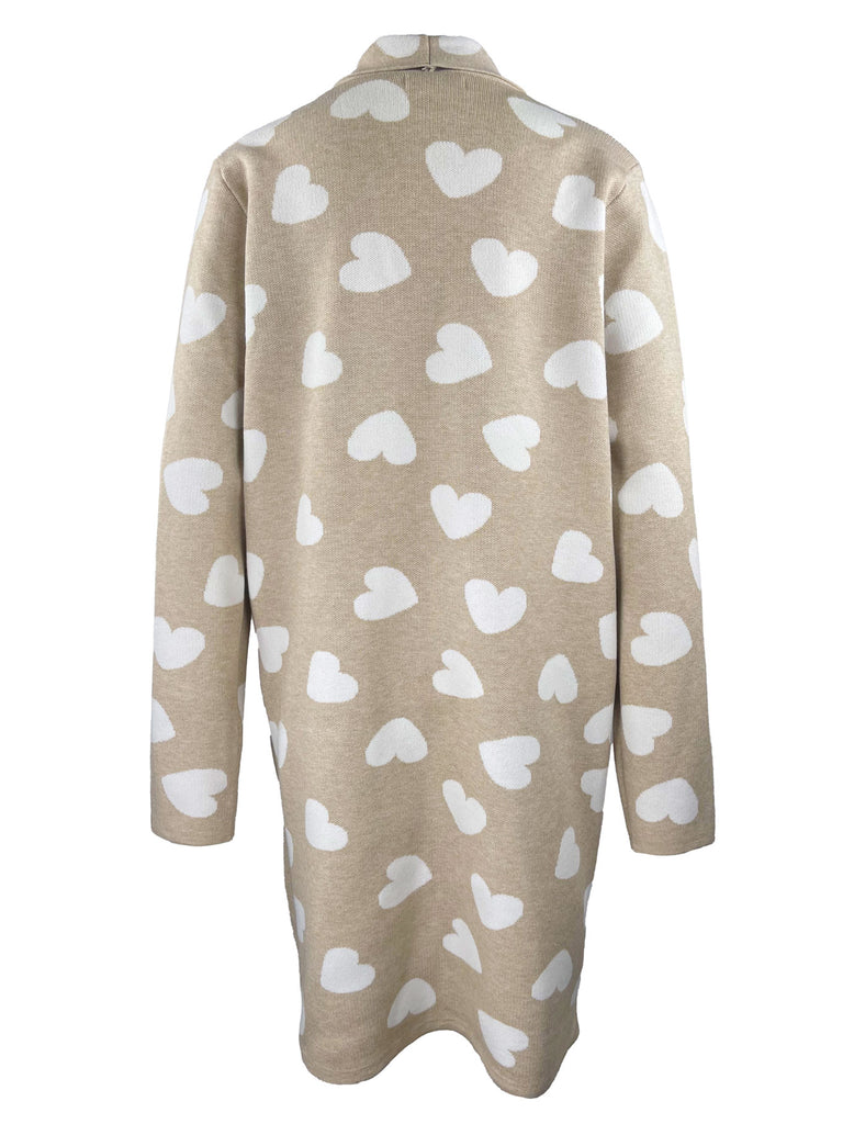 Strickjacke Heart beige, Ansicht hinten