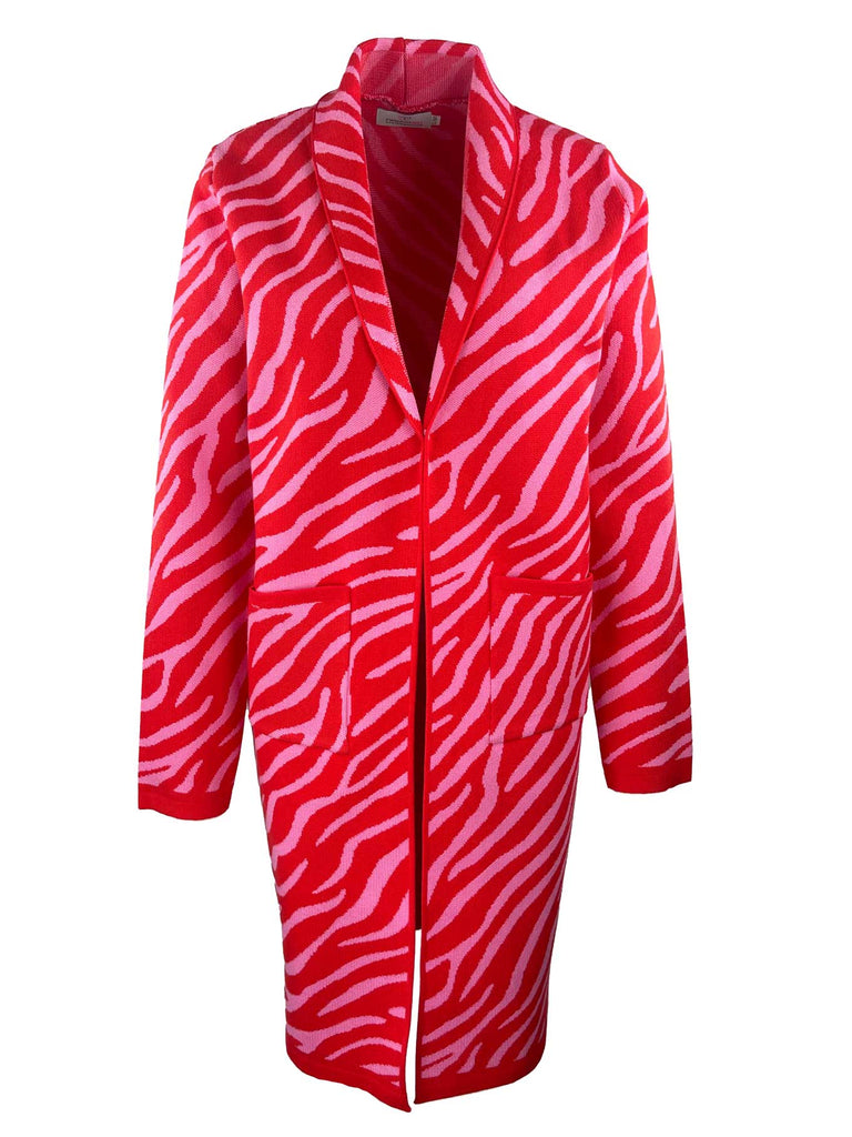 Strickjacke Zebra rot pink, Ansicht vorn
