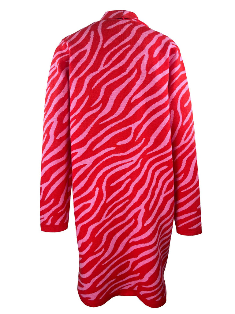 Strickjacke Zebra rot pink, Ansicht hinten