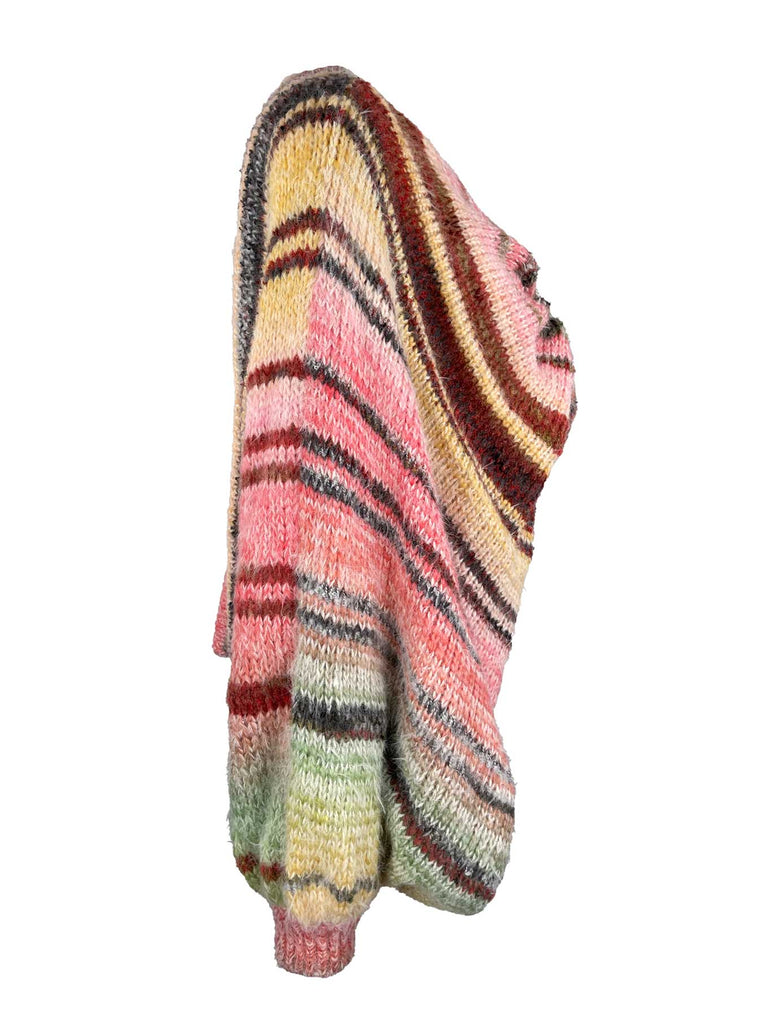 Poncho gemustert, Ansicht seitlich