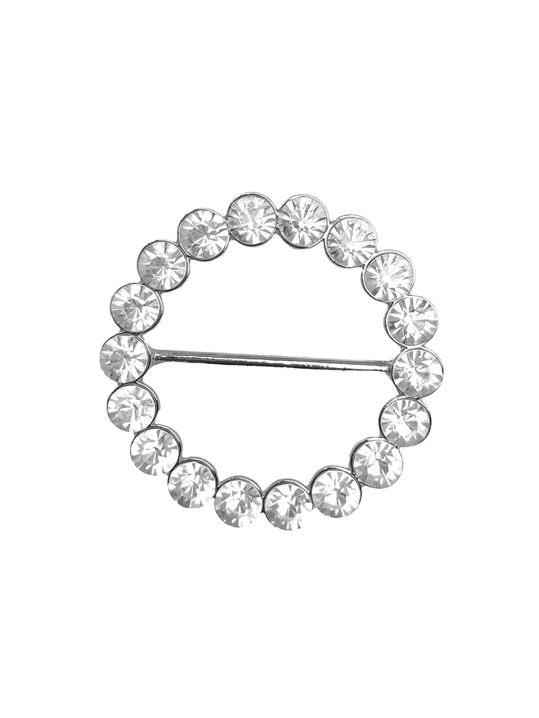 Tuch Spange Strass silberfarben, Ansicht oben