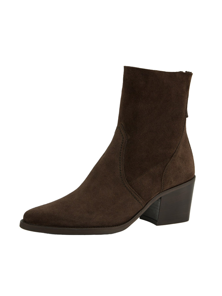 Stiefelette Soft Suede mit Reißverschluss mocca, Ansicht seitlich