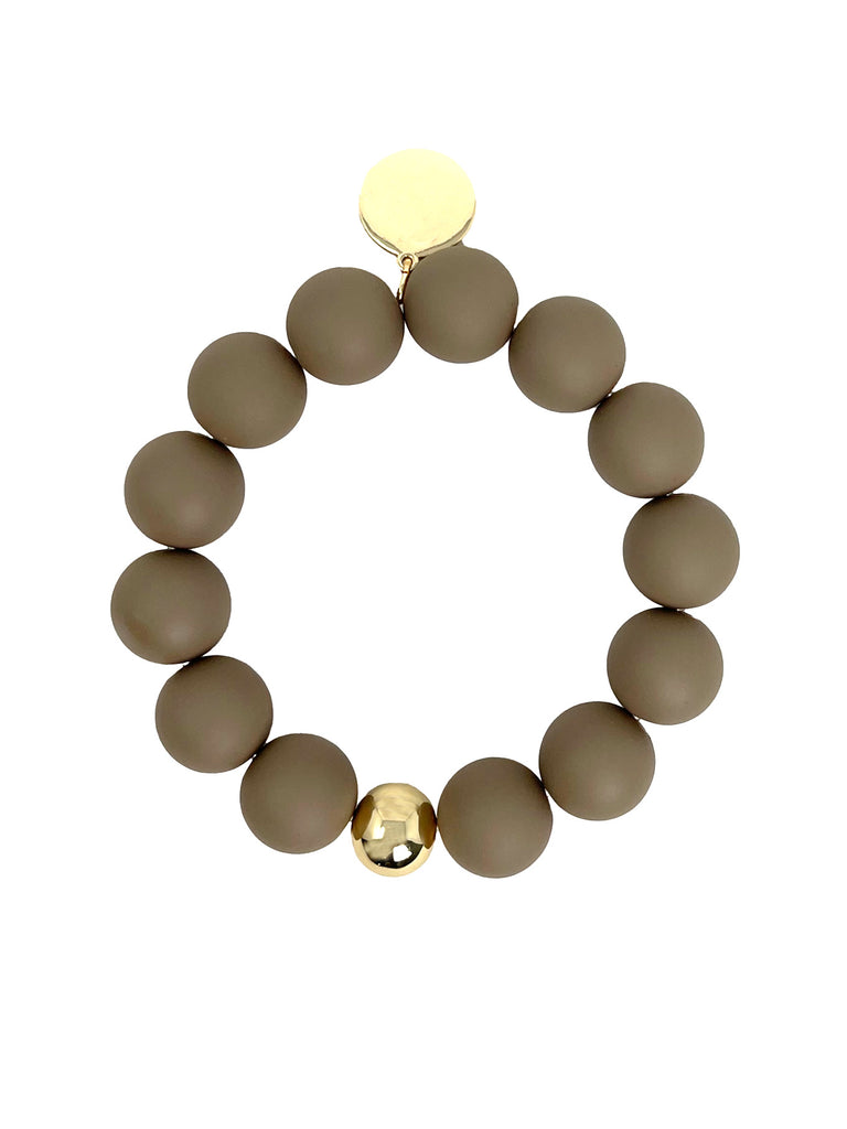 Armband midi Perlen taupe matt