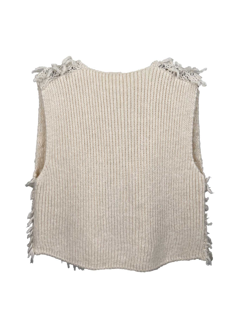 Strickweste creme, Ansicht hinten