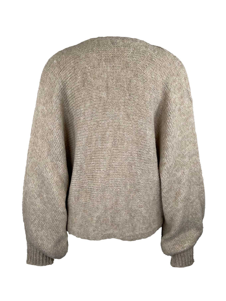 Poncho Pullover Fine beige, Ansicht hinten