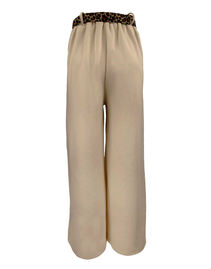 Hose Palazzo Leogürtel beige, Ansicht hinten
