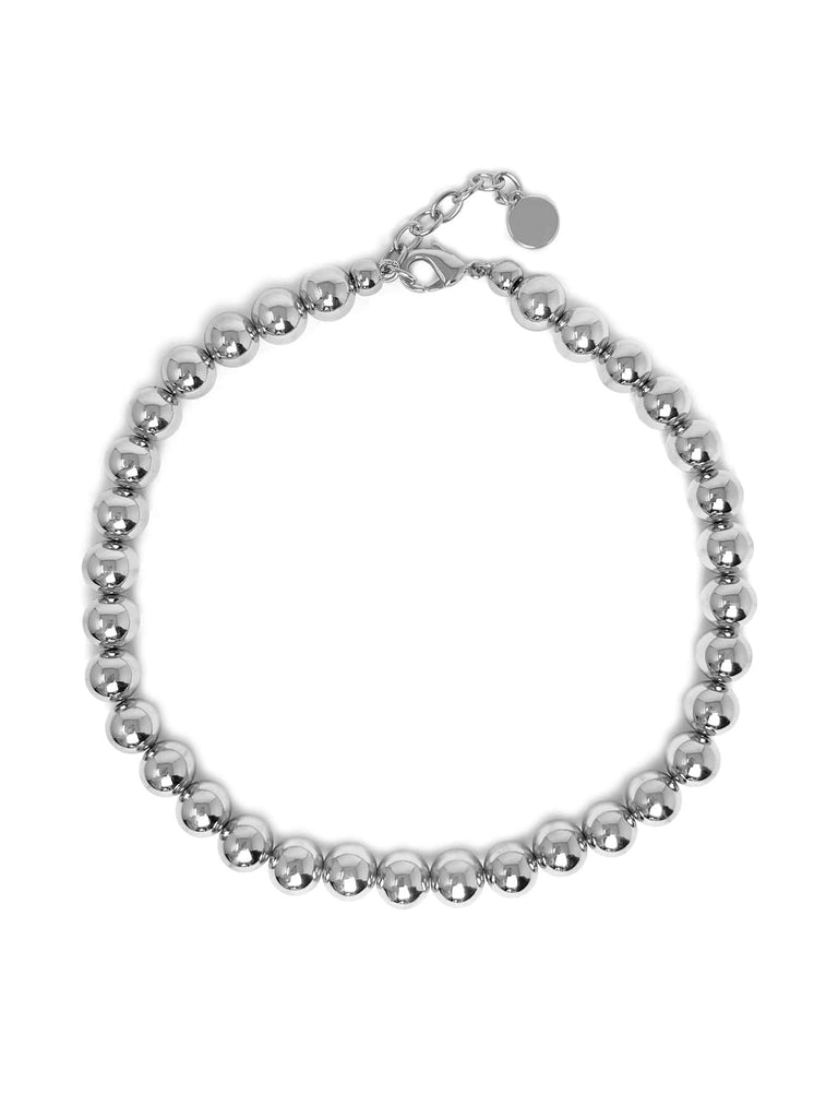 Kette Perlen mittel silberfarben