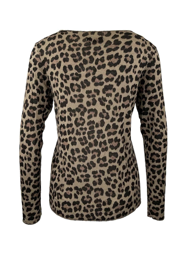 Shirt mit Cashmere Leo taupe, Ansicht hinten