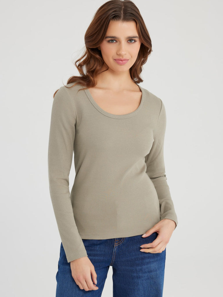 Shirt Langarm Dora sage, Ansicht vorn