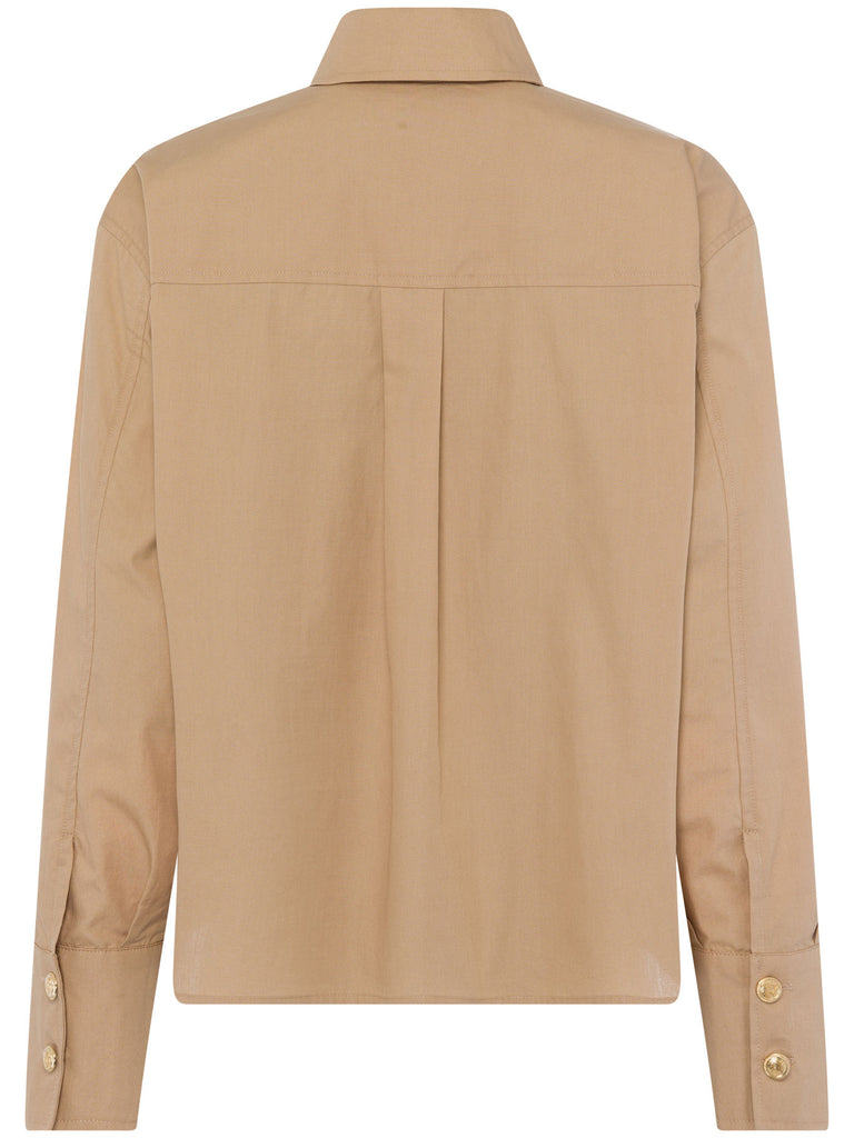 Bluse mit Schmuckknöpfen beige, Ansicht hinten