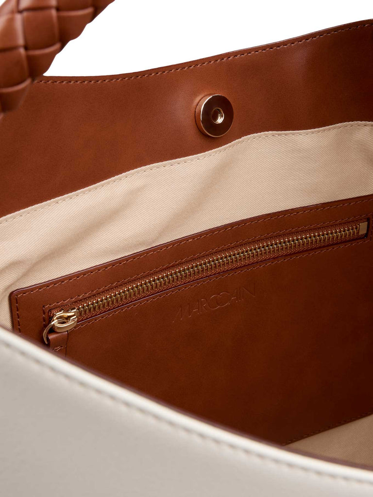 Shopper mit geflochtenem Henkel, Ansicht Detail