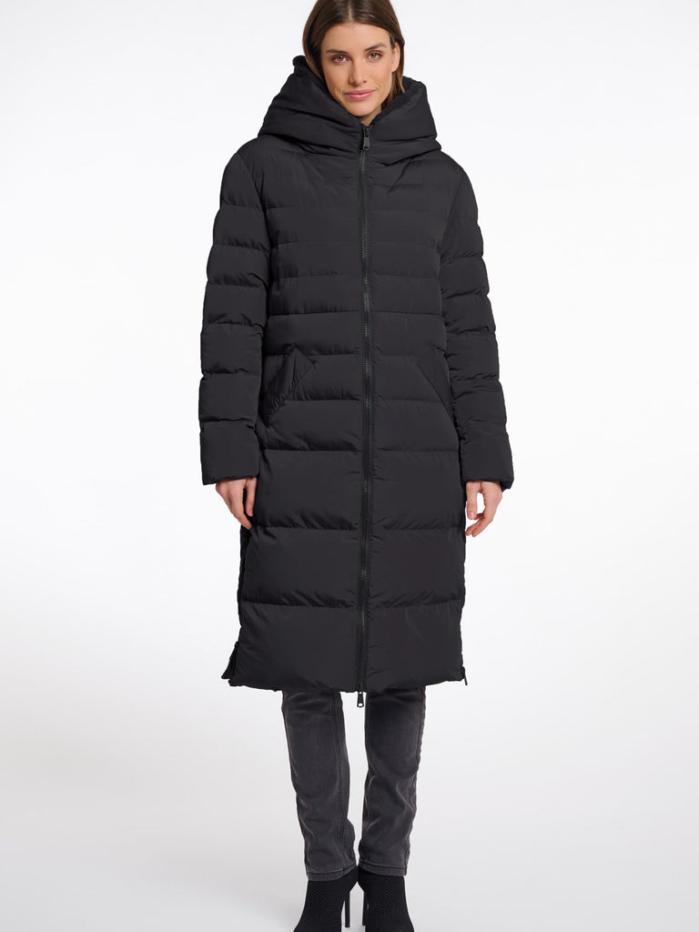 Steppmantel Keilafur black, Ansicht vorn