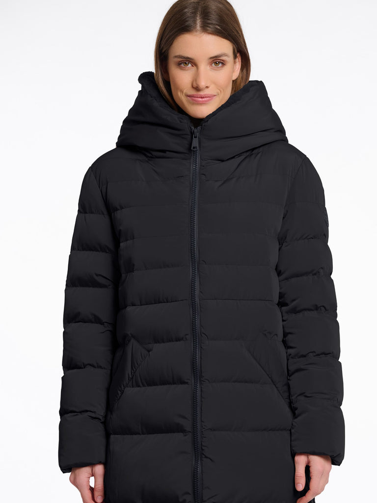 Steppmantel Keilafur black, Ansicht vorn