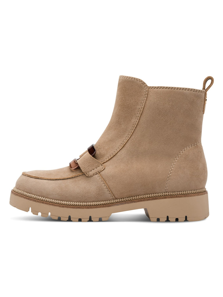 Boot mit Schließe beige, Ansicht seitlich