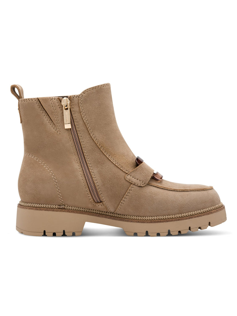 Boot mit Schließe beige, Ansicht seitlich