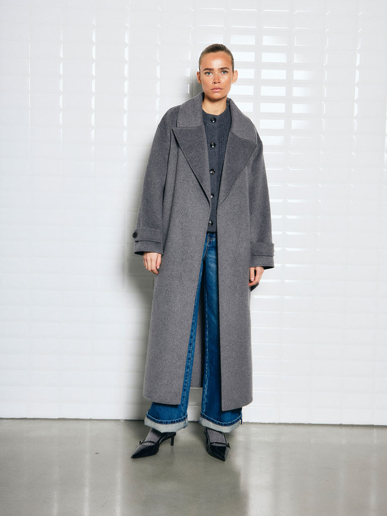 Mantel Cerena Maxi grey melange, Ansicht vorn
