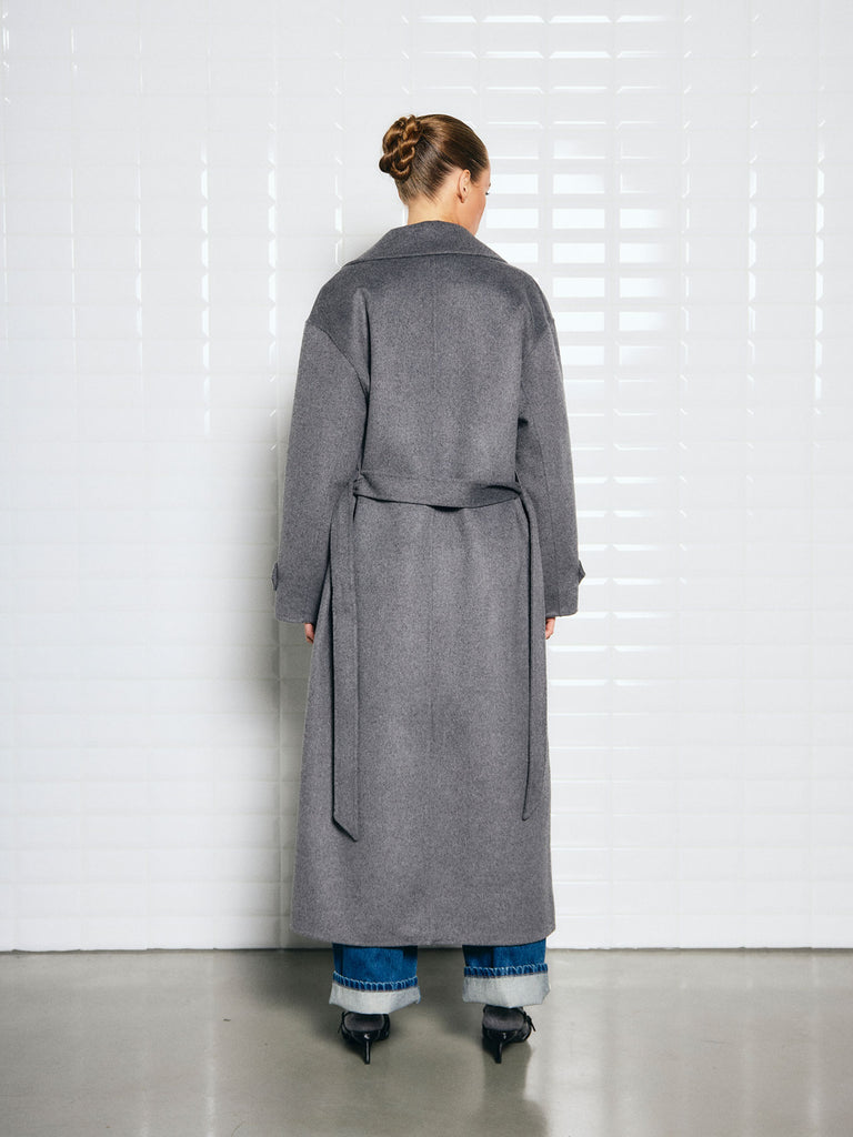 Mantel Cerena Maxi grey melange, Ansicht hinten